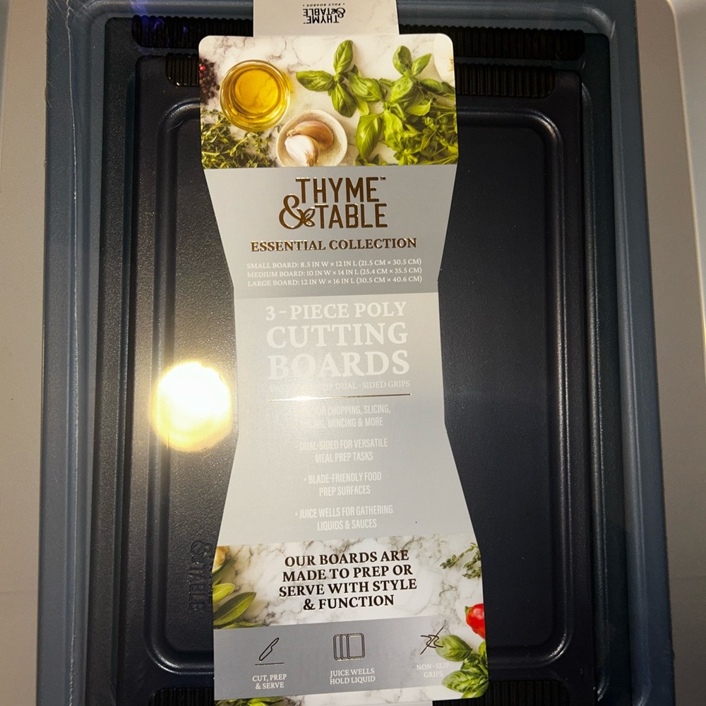 3-Piece Poly Cutting Boards - Blue
